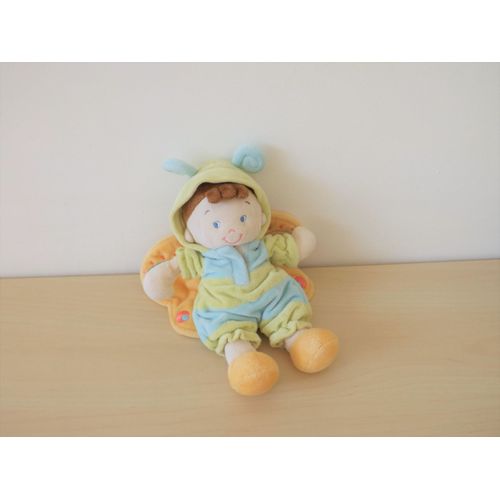Doudou Garçon Bleu Vert Papillon
