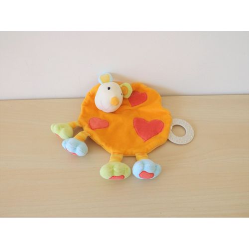 Doudou Souris Orange Coeur Babysun