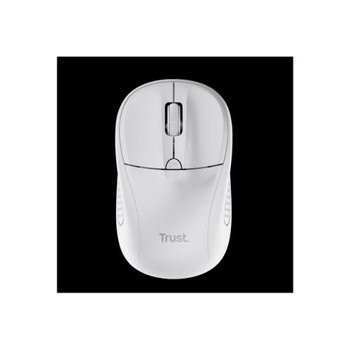 Trust Primo - Souris - droitiers et gauchers - optique - 4 boutons - sans fil - 2.4 GHz - récepteur sans fil USB - blanc mat