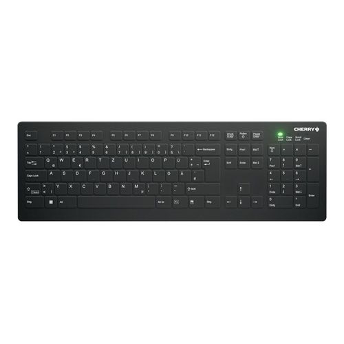 Active Key AK-C8112 - Clavier - désinfection par essuyage, profilé plat - lavable - sans fil - 2.4 GHz - QWERTZ - Allemand - noir