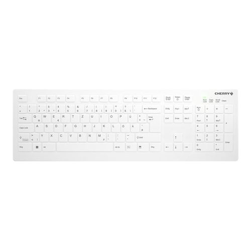 Active Key AK-C8112 - Clavier - désinfection par essuyage, profilé plat - lavable - sans fil - 2.4 GHz - QWERTZ - Allemand - blanc