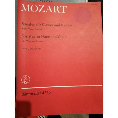 Mozart Sonates Violon Piano Barenreiter