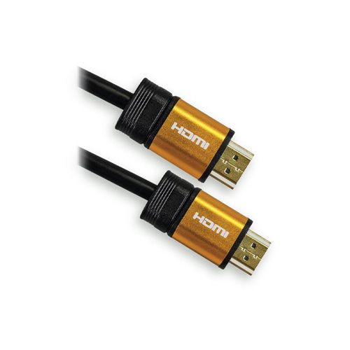 APM - High speed - câble HDMI avec Ethernet - HDMI mâle pour HDMI mâle - 3 m - noir, or - support 1080p, prend en charge la 4K (4096 x 2160)