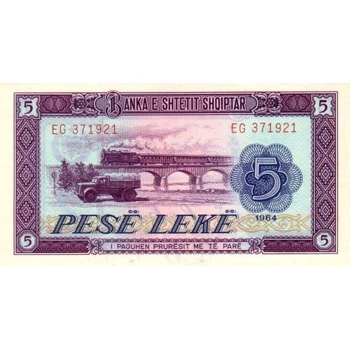 Albanie 1964 Billet Neuf Unc De 5 Leke Pick 35