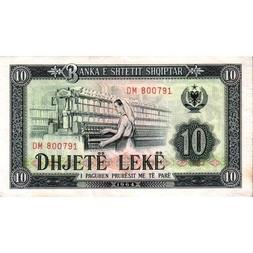 Albanie 1964 Billet Neuf Unc De 10 Leke Pick 36
