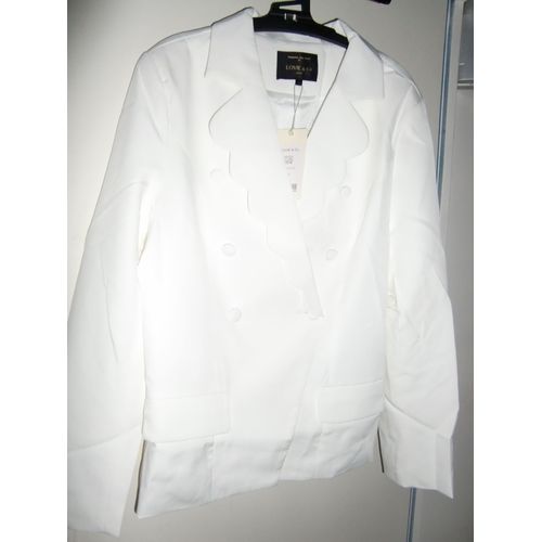 Blazer Blanc Xl, Pour Femme, Décolleté "Vagues