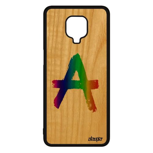 Coque Silicone Pour Xiaomi Redmi Note 9 Pro Bois Veritable Anarchie Etui Urbain Anarchy Design Tague Mobile Vert Mur Peinture Case