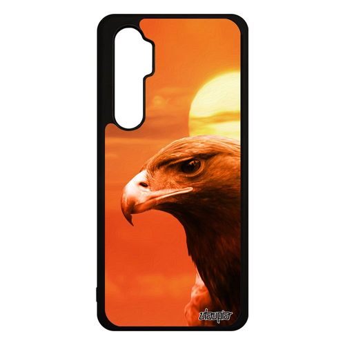 Coque Mi Note 10 Lite Silicone Aigle Case Orange Royal Design Animaux Caoutchouc Telephone Couché De Soleil Antichoc Rapace Xiaomi