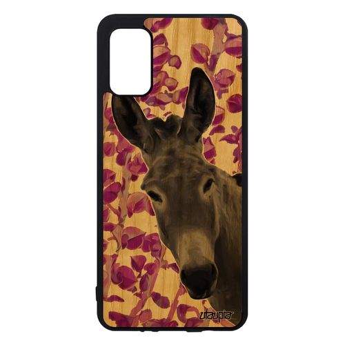 Coque Ane Pour Samsung Galaxy A41 En Bois Silicone Housse Antichoc Animaux Bourrique Dessin Rose Mobile Design Animal Anesse Plante