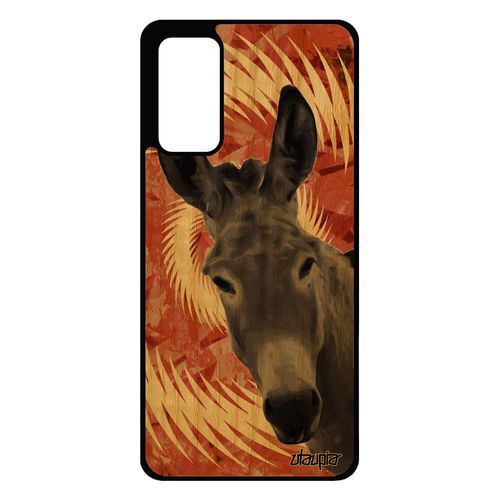 Coque En Bois Samsung Galaxy S20 Fe Et Silicone Ane Design Orange Mandala Smartphone Tetu Texture Mulet Portable Animal Case Souple