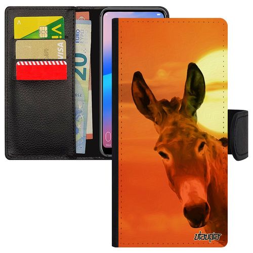 Coque Pour Xiaomi Redmi Note 9 Pro Cuir Rabat Portefeuille Porte Cartes Ane 4g Animaux Etui Orange Pu Animal Cover Anesse Ciel Tetu