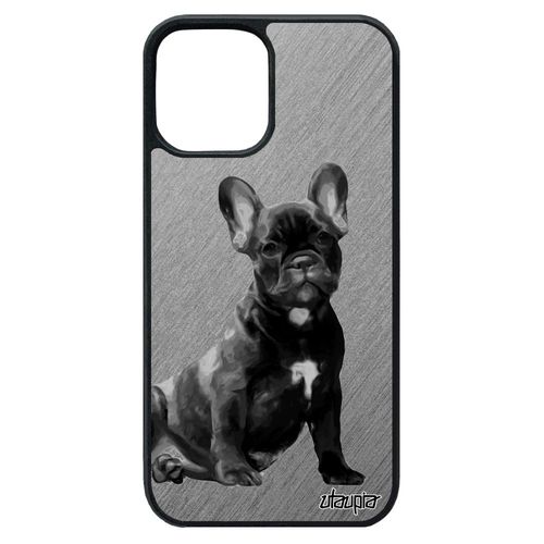 Coque Iphone 12 Pro Max Silicone Chien Gris Housse Effet Motif De Protection Dessin Animaux Mobile Mignon Bulldog Francais