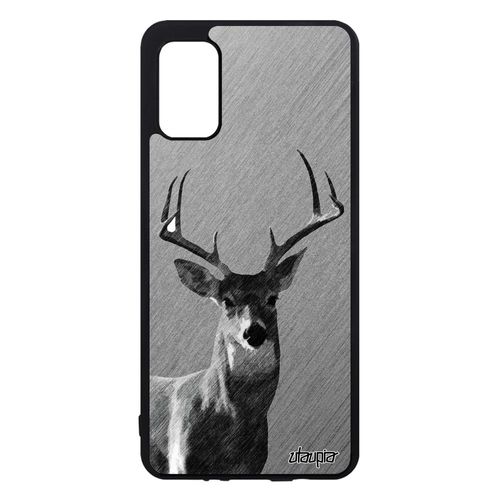 Coque Pour Samsung Galaxy A41 Silicone Cerf Biche Telephone Faon De Protection Animal Portable Cover Brame Dessin Effet Cervide Gris