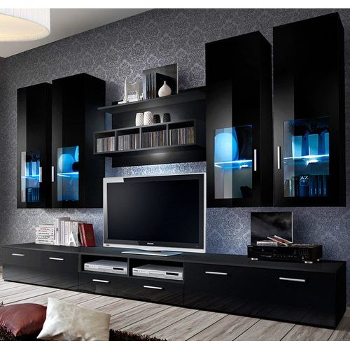 Meuble Mural Tv Acosta Noir (3 M)