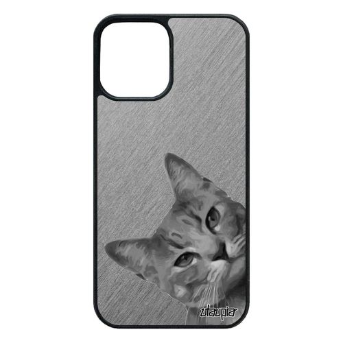 Coque Silicone Chat 12 Pro/Iphone 12 Case Dessin Design Effet Gris Telephone Chaton Animaux 64 Go Felin Lol Cat De Protection