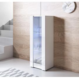 Vitrine Modèle Luke V2 (40x128cm) Couleur Blanc Avec Pieds Standard