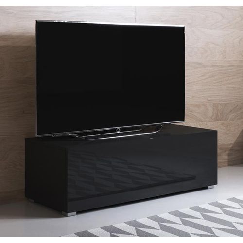 Meuble Tv Modèle Luke H1 (100x32cm) Couleur Noir Avec Pieds Standard