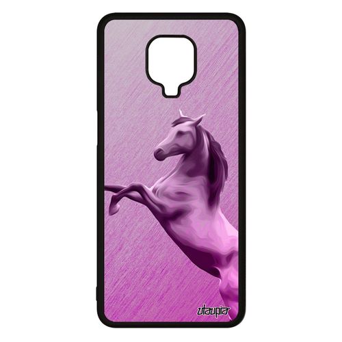 Coque Silicone Xiaomi Redmi Note 9s Cheval Case 4g Animal Design Poulain Texture Poney Animaux Antichoc Cover Equitation Effet Rose