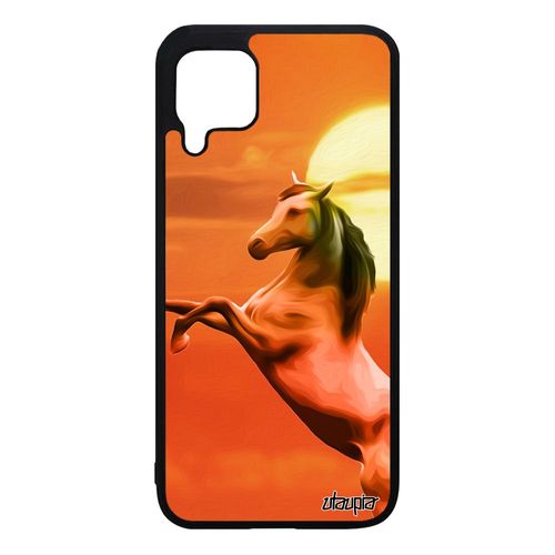 Coque Silicone Pour Huawei P40 Lite Cheval Antichoc Tpu Mobile Animaux Equitation Orange Design Portable Poulain Animal Ciel Poney