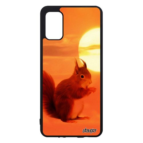 Coque Ecureuil Roux Samsung Galaxy A41 Silicone Mignon Etui Bumper Design Sm-A415f Foret Aluminium Orange Ciel Souple Animaux Petit