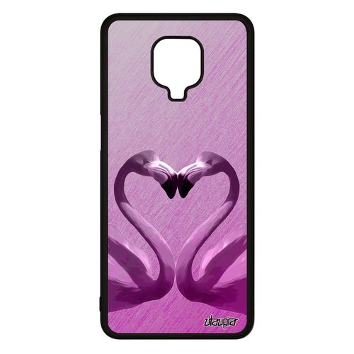 Coque Silicone Pour Xiaomi Redmi Note 9 Pro Flamand Rose Pas Cher Love Rose Mobile Echassier Telephone Effet Housse Amour Oiseau Alu