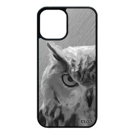 Coque Pour Iphone 12 Mini En Silicone Hibou Design Etui Oiseau Texture Chouette Gris Animal Effet Antichoc Animaux Rigide