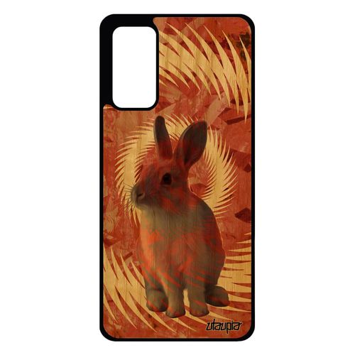 Coque Silicone Pour Samsung Galaxy S20 Fe Bois Lapin Joli Animal De Paques Lièvre Texture Nain 4g Design Animaux Orange Tpu Lapine