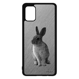 Coque Silicone Samsung Galaxy A71 Lapin Lièvre Dessin Design Lapine Joli Sm-A715f/Dsn Alu Smartphone Animal Animaux De Paques Gris