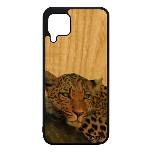 Coque Huawei P40 Lite Bois Silicone Leopard Guepard Jaguar Nova 7i Animal Portable Marron Afrique Nature Felin Animaux Fauve Design