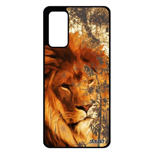 Coque Samsung Galaxy S20 Fe Silicone Lion Design De Protection Nature Savane Portable Original Orange Animal Fauve Lionne Roi Felin