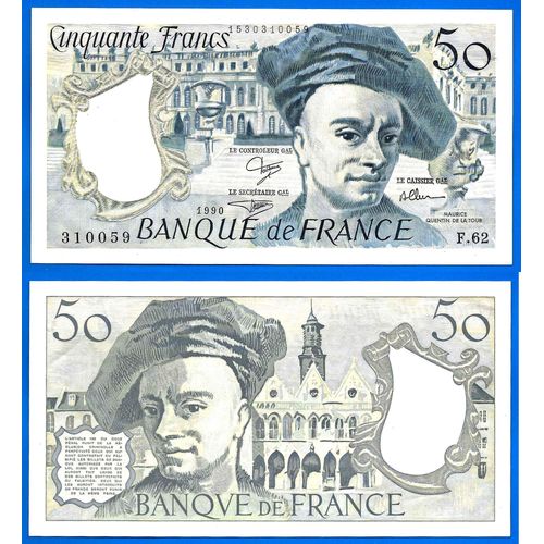 France 50 Francs 1990 Quentin De La Tour Billet Franc Frcs Frc Frs