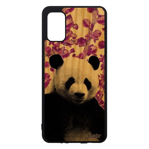 Coque Pour Samsung Galaxy A41 En Bois Silicone Panda Bumper Design Geant De Protection Animal Case Animaux Rigide Nature Ecolo Rose