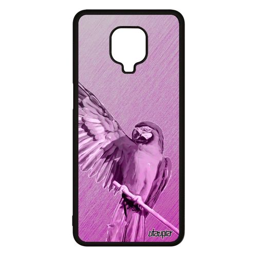 Coque Xiaomi Redmi Note 9 Pro Silicone Perroquet Rose Case Animal Texture Smartphone Effet Oiseau Bumper Portable Tropical Perruche