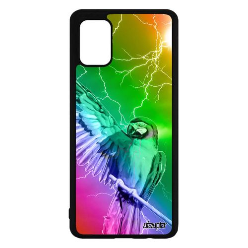 Coque Silicone Perroquet Samsung Galaxy A71 Oiseau Solide Perruche Pas Cher Etui Orage Multicolore Eclair Telephone Mobile Jaune De