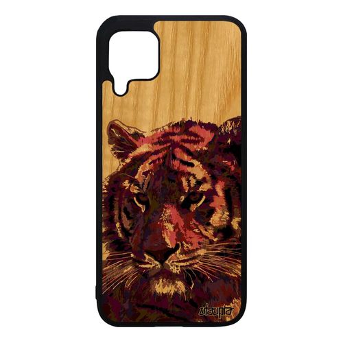 Coque Pour Huawei P40 Lite Bois Silicone Tigre Animal Du Bengal Violet Design Grapgique Smartphone Portable Animaux Art Fauve Felin