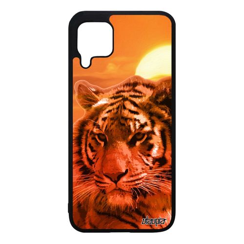 Coque Antichoc Huawei P40 Lite En Silicone Tigre Noir Animal Predateur Design Orange Fauve Couché De Soleil De Tasmanie Personnalisé