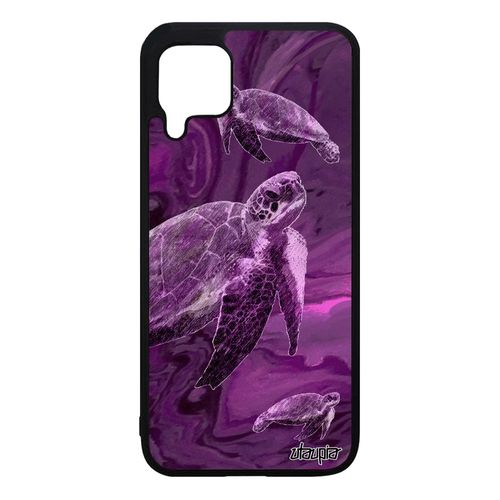 Coque Silicone Telephone Huawei P40 Lite Tortue Animal Marbre Motif Design Peinture Animaux Luth Violet De Mer Smartphone Antichoc