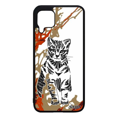 Coque Antichoc Huawei P40 Lite Silicone Chat Petit Marron Peinture 4g Arbre Sauvage Tigré Chaton Pas Cher Mignon Graphique Tpu Matou