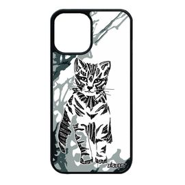 Coque Iphone 12 Mini Silicone Chat Dessin Tatouage Chaton 4g Petit Azteque Art Gris Ethnique Couleur Housse Mignon Animaux De