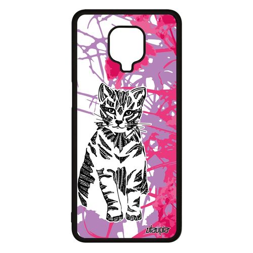 Coque Xiaomi Redmi Note 9 Pro Silicone Chat Rose Feuilles Mignon Nature Telephone 4g Portable Antichoc Chaton Fleur Made In France