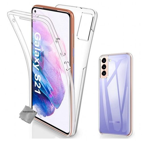 Housse Etui Coque Silicone Gel 360 Integrale Samsung Galaxy S21 5g + Film Ecran - Transparent