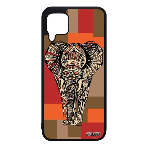 Coque Antichoc Huawei P40 Lite Silicone Elephant Savane Ethnique Azteque Caoutchouc Housse Geometrique Cube Dessin Marron Mobile Zen