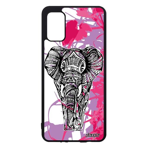 Coque Samsung Galaxy A41 Silicone Elephant Nature Unique Azteque Rose Fleur Tribal Antichoc Ethnique Graphique Sagesse D'afrique