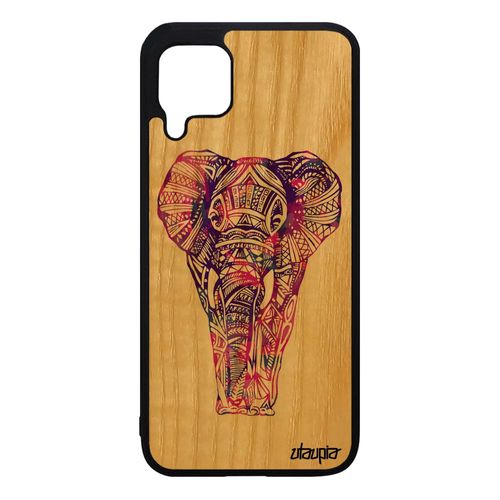 Coque Rigide Pour Huawei P40 Lite Bois Silicone Elephant Animaux Telephone Antichoc D'afrique Azteque Violet Multicolore Tribal Case