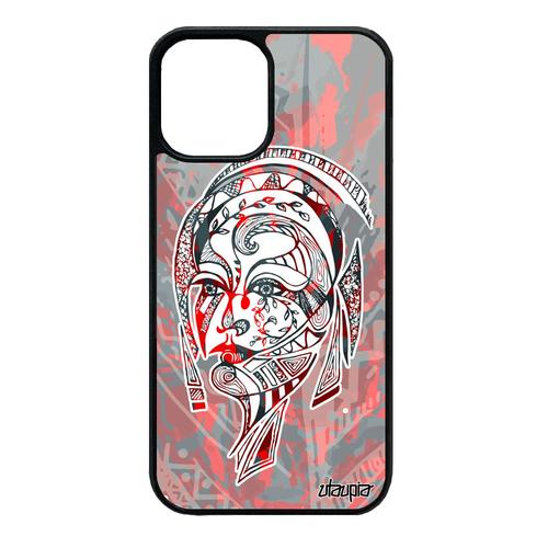 Coque Silicone Pour Iphone 12 Mini Femme Noir Tatouage Pas Cher Personnalisé Pastel Ethnique Princesse Plume Portrait Dessin