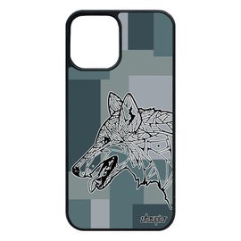 Coque Antichoc Iphone 12 / 12 Pro Silicone Loup Tribal Gris Chien Smartphone Cube Hiver Bumper Azteque Geometrique Dessin De