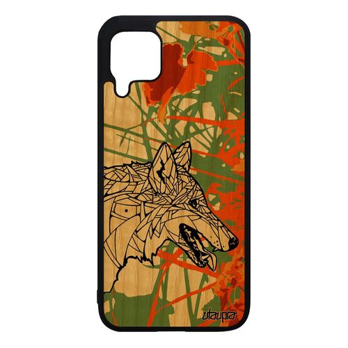 Coque Huawei P40 Lite En Bois Silicone Loup De Protection Motif Portable Souple Frêne Animaux Chien Jolie 4g Orange Telephone Dessin