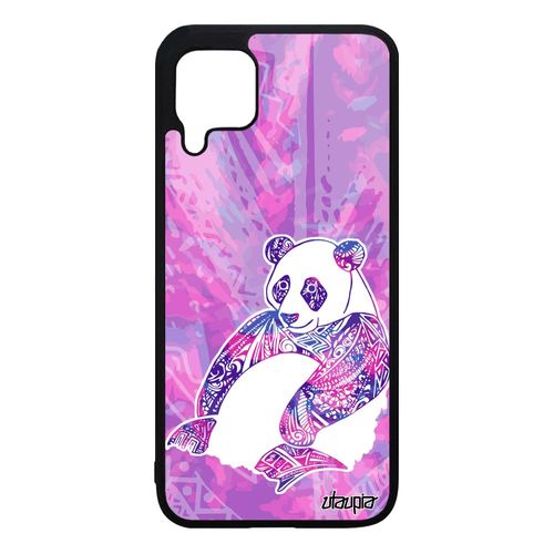 Coque Huawei P40 Lite En Silicone Panda Design Fille Ethnique Antichoc Violet Azteque Plume Pastel Asie Tribal De Protection Animaux