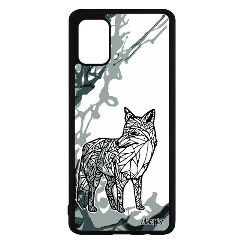 Coque Renard Pour Samsung Galaxy A71 Silicone Arbre Solide Montagne Animaux Pas Cher Souple Dessin De Protection Rigide Azteque Gris