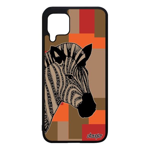 Coque Pour Huawei P40 Lite Silicone Zebre Carré Unique Azteque Marron Cube Tribal Antichoc Ethnique Cheval Africain Kenya Jolie Gel